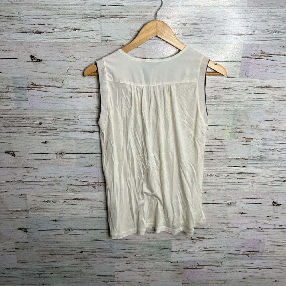 Banana republic cream ivory blouse sleeveless size small top - Picture 6 of 7